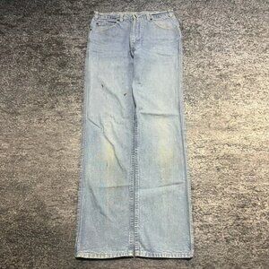 Vintage 70s Levi's Strauss Jeans 31x34 Light Blue Straight Flare Western